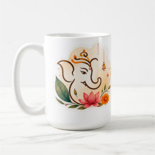 Eleganter Ganesha-Lotus-Diwali Kaffeetasse