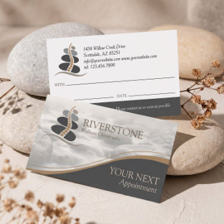 Eleganter ganzheitlicher Riverstone Spine Chiropra Terminkarte