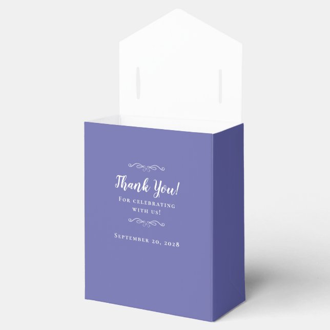 Eleganter Gast Vielen Dank Wedding Couple Periwink Geschenkschachtel (Geöffnet)