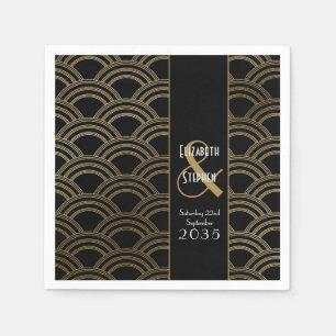 Eleganter Gatsby Art Deco 1920er Gold Hochzeit Serviette