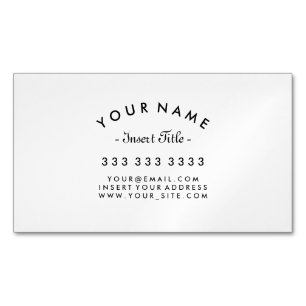 Eleganter gebogener Text beruflich Magnetische Visitenkarte