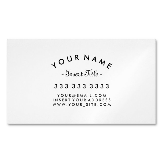 Eleganter gebogener Text beruflich Magnetische Visitenkarte (Vorderseite)