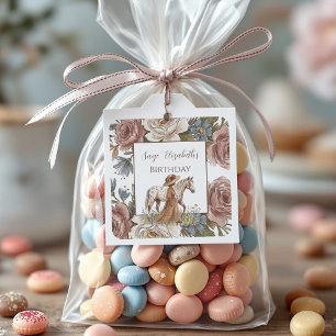 Eleganter Geburtstag für Pferdeliebhaber Quadratischer Aufkleber