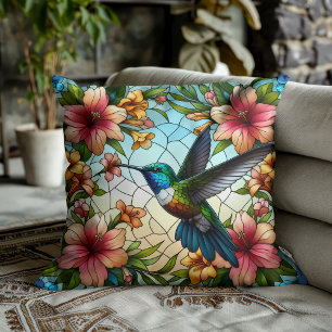 Eleganter, gefestigter Glaseffekt von Hummingbird Kissen