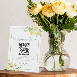 Eleganter Gelbblütensage Green Honeymoon Fund Sockelschild
