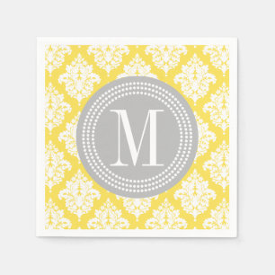 Eleganter Gelber Damask Personalisiert Serviette