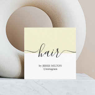 Eleganter, gelber Friseur Quadratische Visitenkarte