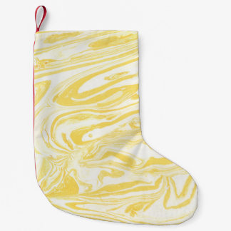 Eleganter Gelber Marmor: HandGezeichnet Textur Kleiner Weihnachtsstrumpf