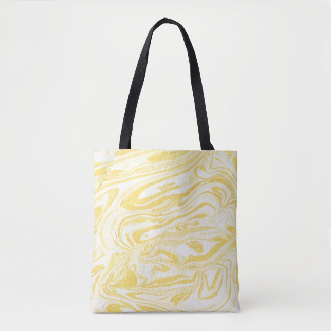 Eleganter Gelber Marmor: HandGezeichnet Textur Tasche (Vorderseite)