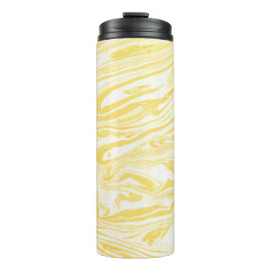 Eleganter Gelber Marmor: HandGezeichnet Textur Thermosbecher