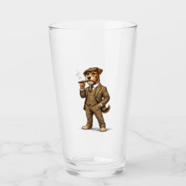 Eleganter Gentleman-Hund Glas