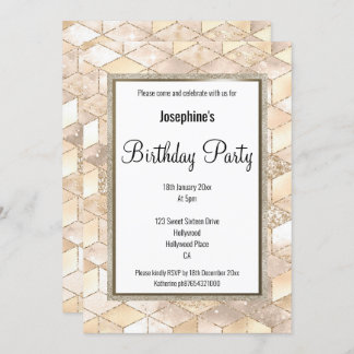 ELEGANTER GEOMETRISCHER PATTER GEBURTSTAG EINLADUNG