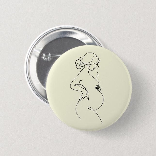 Eleganter Geschenk-Spin für werdende Mütter zur Ba Button (Vorne & Hinten)