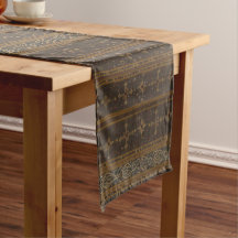 Eleganter gestreifter Batik Tischläufer
