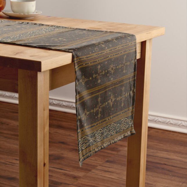 Eleganter gestreifter Batik Tischläufer (Beispiel)