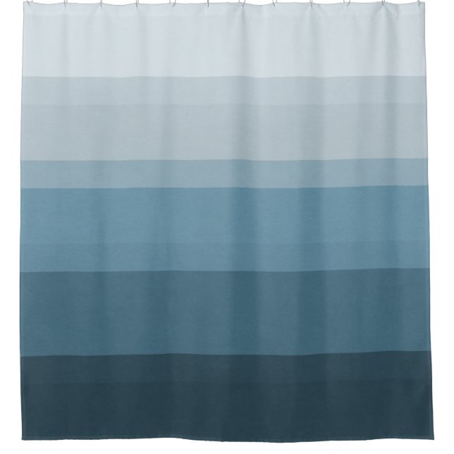 Eleganter gestreifter Duschvorhang der blauen (Vorderseite)