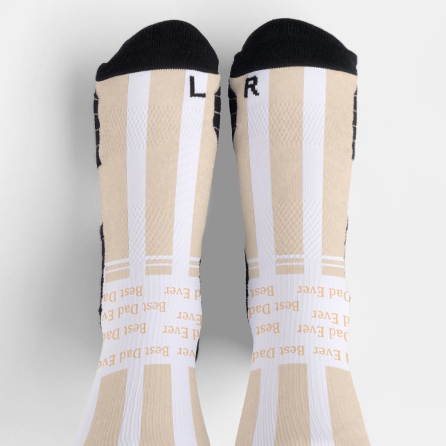 Eleganter gestreifter personalisierter 'Bester Vat Socken (Oben)