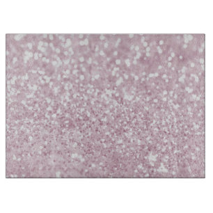 Eleganter Girly rosa weißer Imitat-Glitzer Schneidebrett