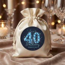 Eleganter Glam Saphirblauer Edelstein 40. Geburtst