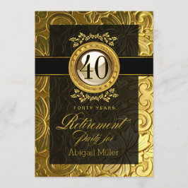 Eleganter Glamour Embossed Retirement Party Einladung