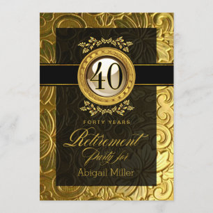 Eleganter Glamour Embossed Retirement Party Einladung