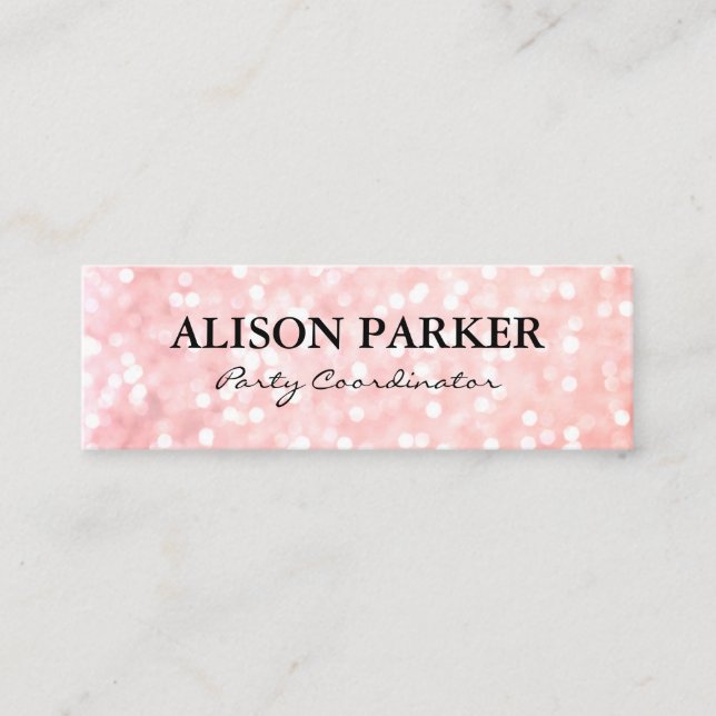 Eleganter Glamour Glitzer Mini Visitenkarte (Vorderseite)