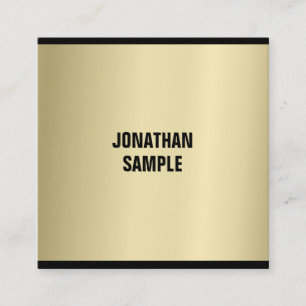 Eleganter Glamour Gold Look Beruflich Schlicht Lux Quadratische Visitenkarte