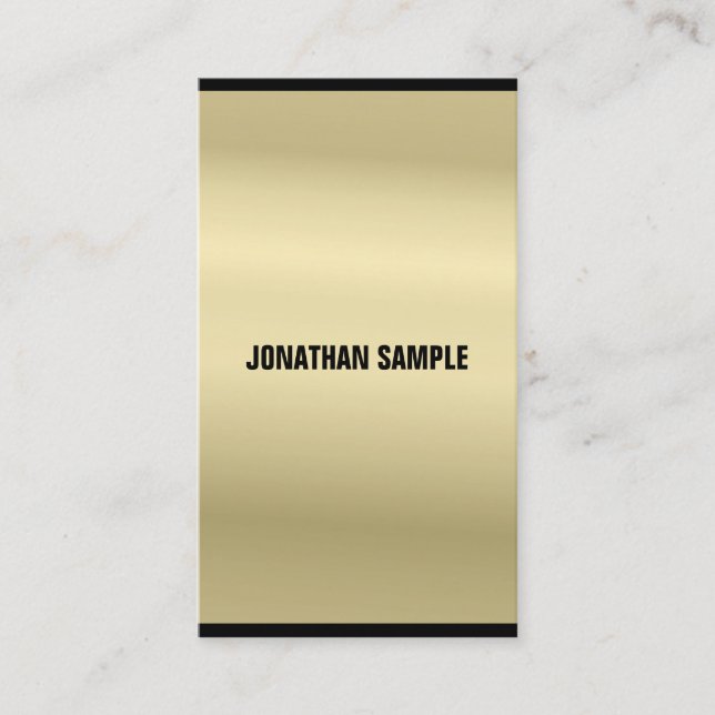 Eleganter Glamour Gold Look Moderner Schlichter Lu Visitenkarte (Vorderseite)