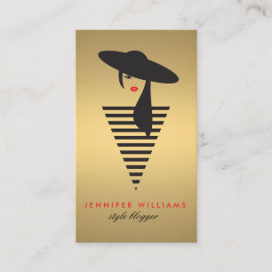 Eleganter Glamour Gold Mod Stylist, Salon, Blogger Visitenkarte