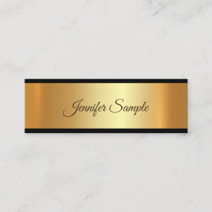 Eleganter Glamour Gold Modernes Drehbuch Schlicht  Mini Visitenkarte