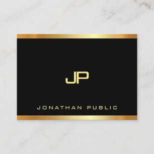 Eleganter Glamour Gold Monogram Schlicht Luxury Mo Visitenkarte
