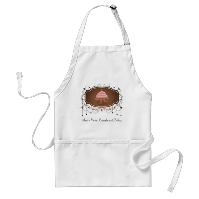 Eleganter Glamour-Mokka-Damast-Kuchen-Entwurf Schürze (Vorne)