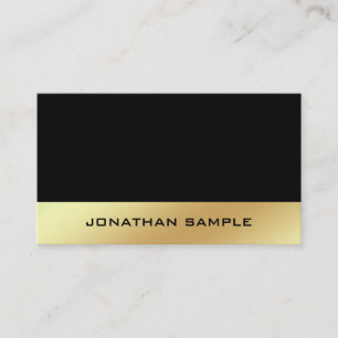 Eleganter Glamour Schwarz und Gold Schlichter Chic Visitenkarte
