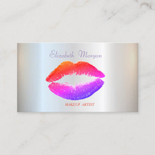Eleganter Glamour Shiny, Silber, Lippen Visitenkarte