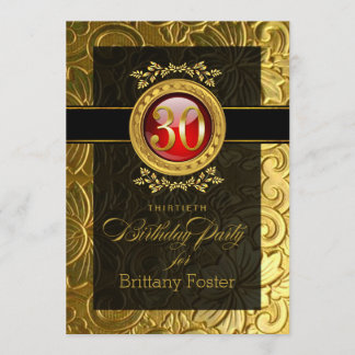 Eleganter Glamour zum 30. Geburtstag Einladung