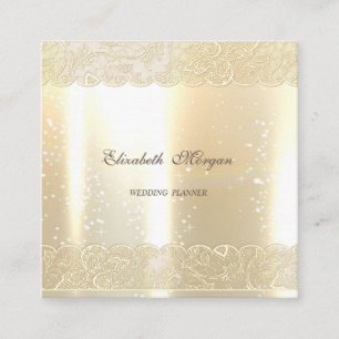 Eleganter glamouröser Shinny, Imitate Gold, Spitze Quadratische Visitenkarte