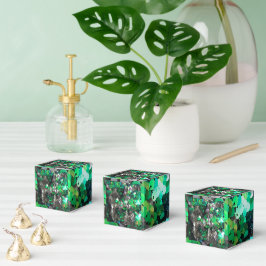 Eleganter glänzender Glamour Grüntöne graue Platte Geschenkschachtel