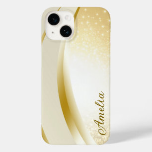 Eleganter glänzender monogrammierter Name Case-Mate iPhone 14 Hülle