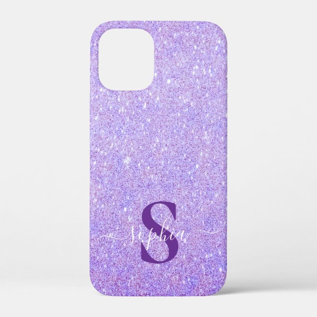 Eleganter glänzender monogrammierter Name Case-Mate iPhone Hülle (Rückseite)