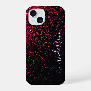 Eleganter glänzender monogrammierter Name iPhone 15 Hülle