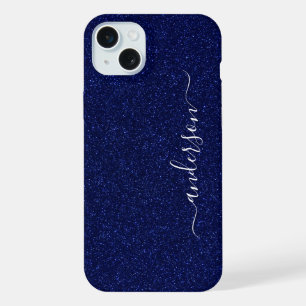 Eleganter glänzender monogrammierter Name iPhone 15 Plus Hülle