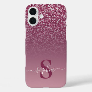 Eleganter glänzender monogrammierter Name iPhone 16 Plus Hülle