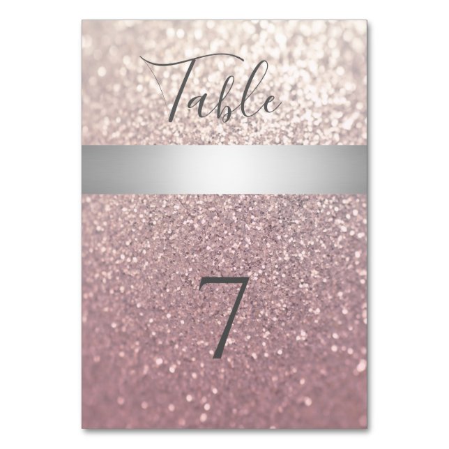 Eleganter, glänzender Silberstreifen Tischnummer (Vorderseite)