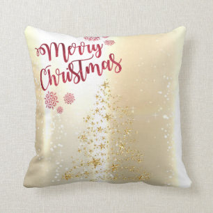 Eleganter glänzender, unechter goldener Weihnachts Kissen