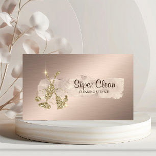 Eleganter Glitter-Besen mit Farbeffekt, Staubsauge Visitenkarte