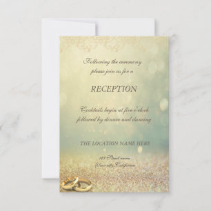 Eleganter Glitter-Bokeh, Ringförmige Hochzeitsfeie Einladung