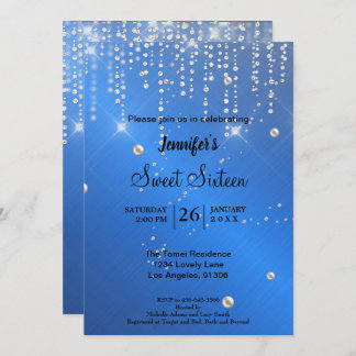 Eleganter Glitzer 16 . Geburtstag Einladung