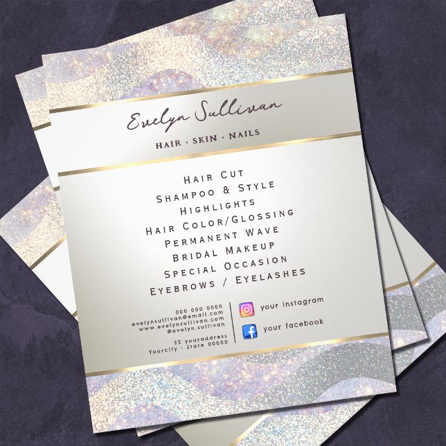Eleganter Glitzer Aquarellwellen Flyer (Von Creator hochgeladen)