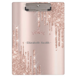 Eleganter Glitzer aus goldener Rose, Klemmbrett