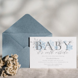 Eleganter Glitzer Baby ist kalt im Freien Kinderdu Einladung